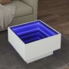 vidaXL LED-Couchtisch Wei&szlig; 50x50x30 cm Holzwerkstoff