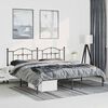 vidaXL Bettgestell mit Kopfteil Metall Schwarz 193x203 cm