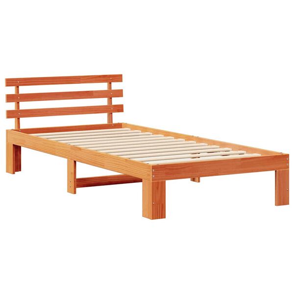 vidaXL Bettrahmen Wachsbraun 80 x 200 cm Massives Kiefernholz