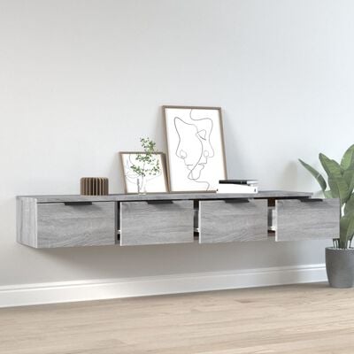 vidaXL Wandschränke 2 Stk. Grau Sonoma 68x30x20 cm Holzwerkstoff