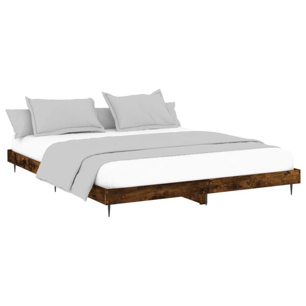 vidaXL Bettgestell ohne Matratze R&auml;uchereiche 120x200 cm Holzwerkstoff
