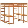 vidaXL Hochbett mit Schreibtisch & Leiter Braun 160x200 cm Kiefernholz