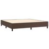 vidaXL Boxspringbett mit Matratze & LED Braun 200x200 cm Kunstleder