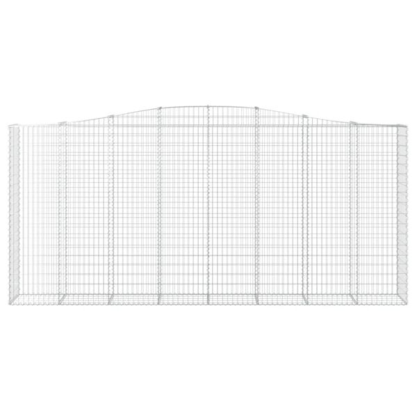 vidaXL Gabionen mit Hochbogen 4 Stk. 400x50x180/200cm Verzinktes Eisen