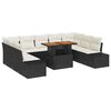vidaXL Garten-Sofa-Set 10 Stk. Schwarz Poly Rattan
