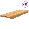 vidaXL Treppenstufen 12 Stk. Hellbraun 70x25x2 cm Massivholz Eiche