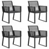 vidaXL Gartenst&uuml;hle 4 Stk. Schwarz Poly Rattan