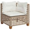 vidaXL 5-tlg. Garten-Sofagarnitur mit Kissen Beige Poly Rattan