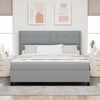 vidaXL LED Boxspringbett mit Matratze Hellgrau 180 x 200 cm Stoff