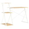 vidaXL Schreibtisch mit Regal Wei&szlig; und Eiche 116&times;50&times;93 cm