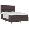 vidaXL Boxspringbett mit Kopfteil Dunkelbraun 140 x 190 cm Stoff