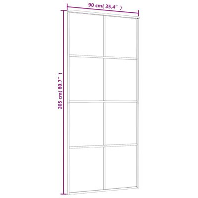 vidaXL Schiebetür ESG-Mattglas und Aluminium 90x205 cm Weiß