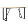 vidaXL Esstisch O-Gestell 140x80x75 cm Massivholz Kiefer und Stahl