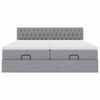 vidaXL Ottoman-Bett mit Matratzen Hellgrau 160x200 cm Stoff