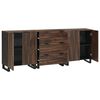 vidaXL Badezimmerm&ouml;bel-Set mit Schubladen 3 pcs Braun Holzwerkstoff
