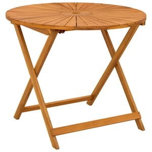 vidaXL Klappbarer Gartentisch Natur &Oslash;90 x 75 cm Massivholz Akazie