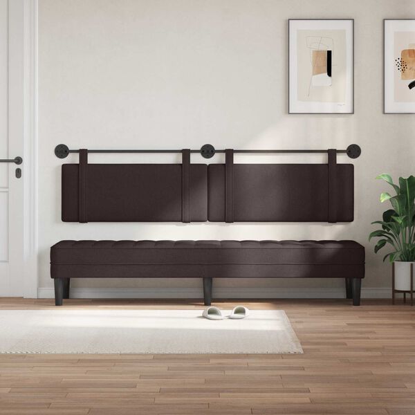 vidaXL H&auml;ngevorderseite Wandmontiert Dunkelbraun 210 x 55 x 5 cm Stoff