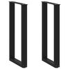 vidaXL Konsolentischbeine U-Form 2 Stk. Schwarz 28x(72-73) cm Stahl