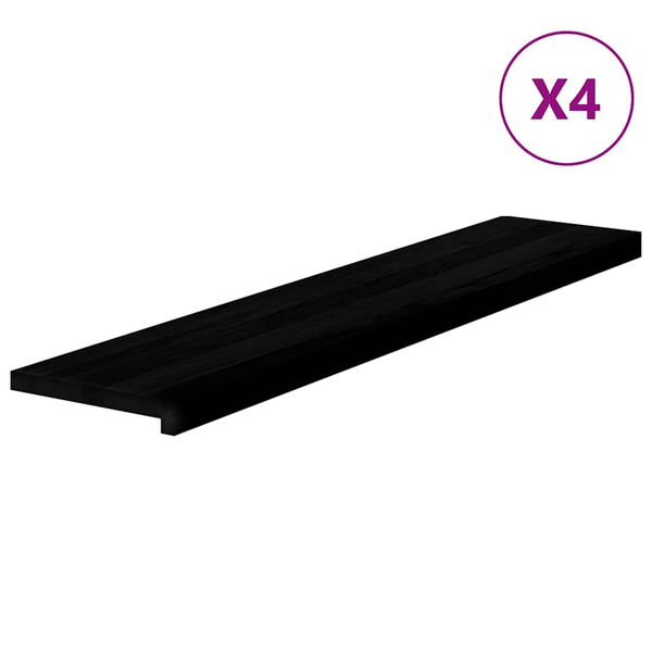 vidaXL Treppenstufen 4 Stk. Dunkelbraun 120x30x2 cm Massivholz Eiche