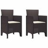 vidaXL Gartenstuhl mit Kissen 2 pcs Braun 53 x 49 x 85 cm Polypropylen
