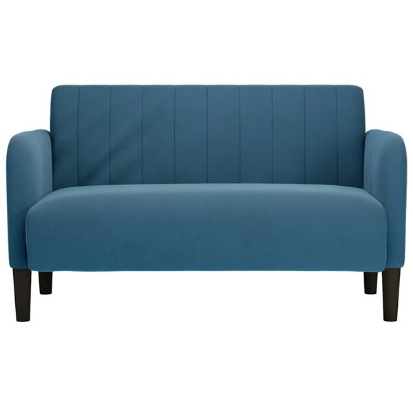 vidaXL Zweisitzer-Sofa Blau 109 cm Samt