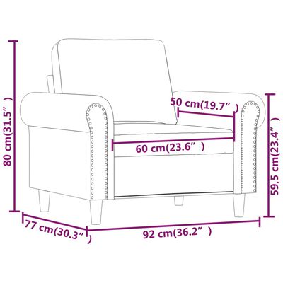 vidaXL Sessel Weinrot 60 cm Samt