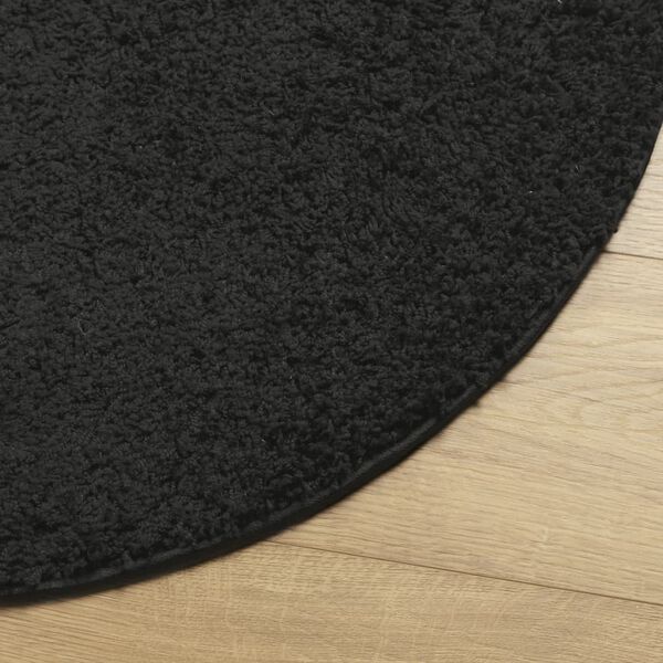 vidaXL Shaggy-Teppich PAMPLONA Hochflor Modern Schwarz &Oslash; 120 cm