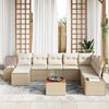 vidaXL Garten-Sofa-Set mit Kissen 9 pcs Beige Poly Rattan