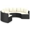 vidaXL 6-tlg. Garten-Sofagarnitur mit Auflagen Poly Rattan Schwarz