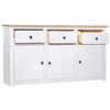 vidaXL Sideboard Weiß 135x40x80 cm Kiefernholz Panama