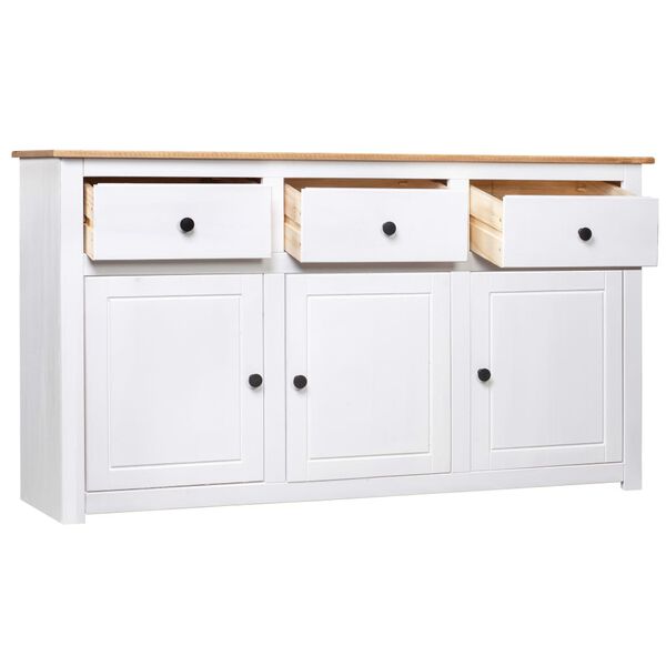 vidaXL Sideboard Weiß 135x40x80 cm Kiefernholz Panama