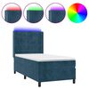 vidaXL Boxspringbett mit Matratze & LED Dunkelblau 100x200 cm Samt