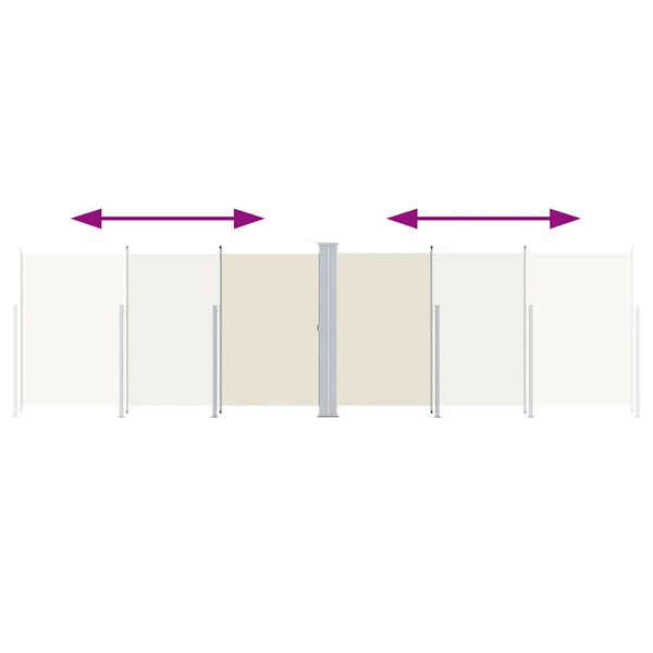 vidaXL Seitenmarkise Ausziehbar Creme 180x600 cm