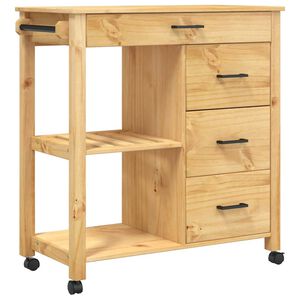vidaXL K&uuml;chenwagen MONZA 84x40x88,5 cm Honigwachs Massivholz Kiefer