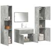 vidaXL 5-tlg. Badm&ouml;bel-Set Betongrau Holzwerkstoff