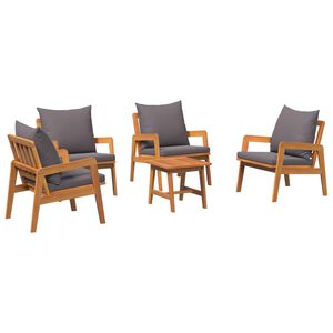 vidaXL Bistrogarnitur 5 stk. Braun Massivholz Akazie