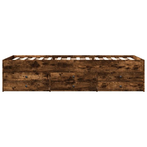 vidaXL Tagesbett mit Schubladen ohne Matratze R&auml;uchereiche 100x200 cm