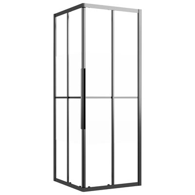 vidaXL Duschkabine Halbmatt ESG 80x80x180 cm Schwarz