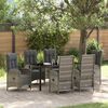 vidaXL Garten Essgruppe mit Kissen 7 pcs Grau Poly-Rattan