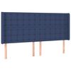vidaXL LED Kopfteil Blau 183x16x118/128 cm Stoff