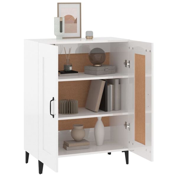 vidaXL Sideboard Hochglanz-Wei&szlig; 69,5x34x90 cm Holzwerkstoff
