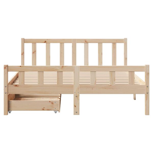 vidaXL Massivholzbett ohne Matratze 120x190 cm Kiefernholz