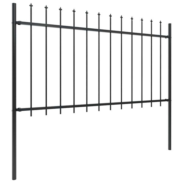 vidaXL Gartenzaun Woerden mit Speerspitze Stahl 181 x 100 cm Schwarz