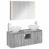 vidaXL Badezimmerschrank-Set 4 stk. Grau Sonoma Holzwerkstoff