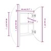 vidaXL Badezimmerschrank mit Rundem Spiegel & LED Schwarz 40x40x17,5cm