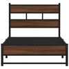 vidaXL Metallbett ohne Matratze Eichen-Optik 107x203 cm