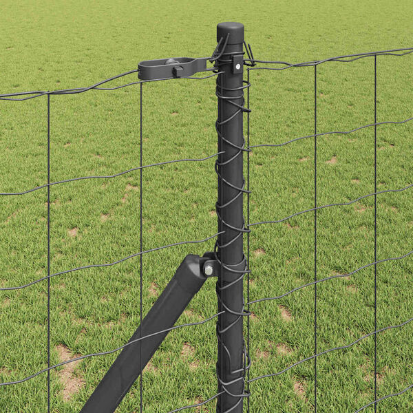 vidaXL Zaun mit Pfosten Grau 1 x 10 m Stahl