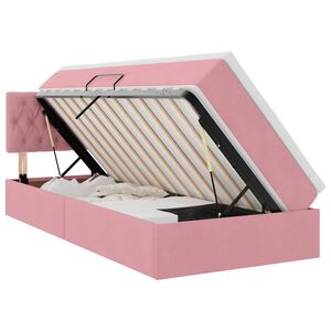 vidaXL Aufbewahrungsbett mit Matratze Rosa 90 x 200 cm Samt