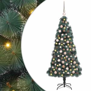 vidaXL K&uuml;nstlicher beleuchteter Weihnachtsbaum mit Kugel-Set 120 cm