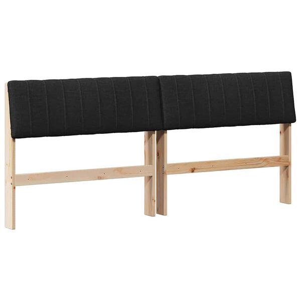 vidaXL Gepolstertes Kopfteil Schwarz 180 cm Massives Kiefernholz